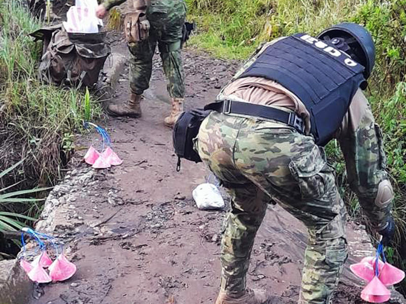 Fuerzas Armadas inhabilitan un paso ilegal en la frontera de Ecuador y Colombia
