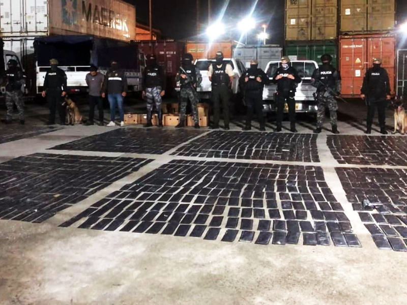 Incautan 293 kilos de clorhidrato de cocaína en Guayaquil