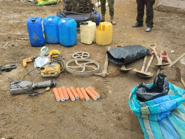 Imbabura: autoridades localizan material utilizado para la minería ilegal