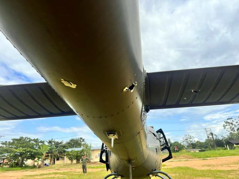 Aeronave militar es atacada en la frontera norte