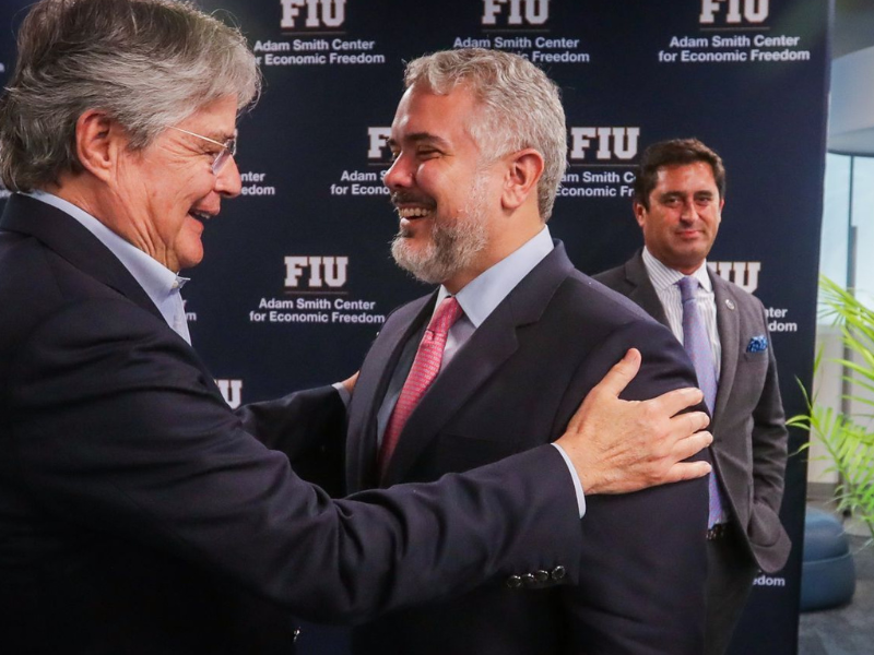 Guillermo Lasso e Iván Duque participaron en la presentación del Índice de la Burocracia 2023