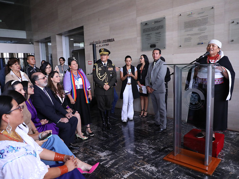 El Banco Rojo: símbolo de memoria y lucha contra la violencia de género fue develado en la Asamblea Nacional
