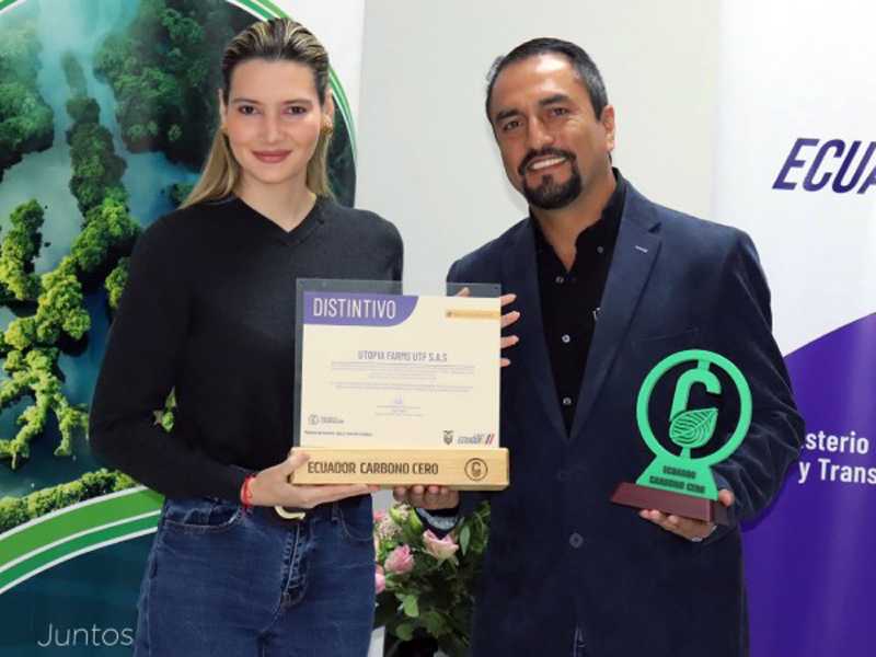 Programa Ecuador Carbono Cero reconoce aporte de la florícola Utopia Farms en favor de la acción climática