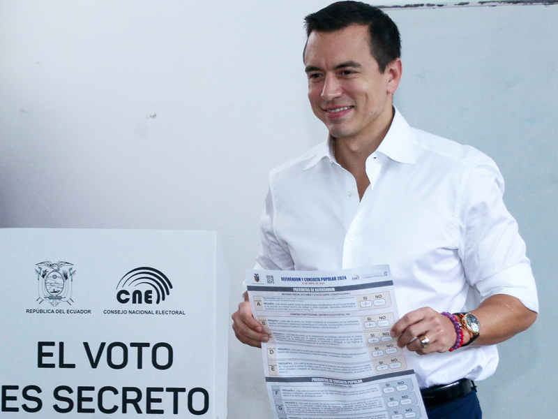 ‘Gracias Ecuador por su amplio respaldo a una política de seguridad’: Daniel Noboa