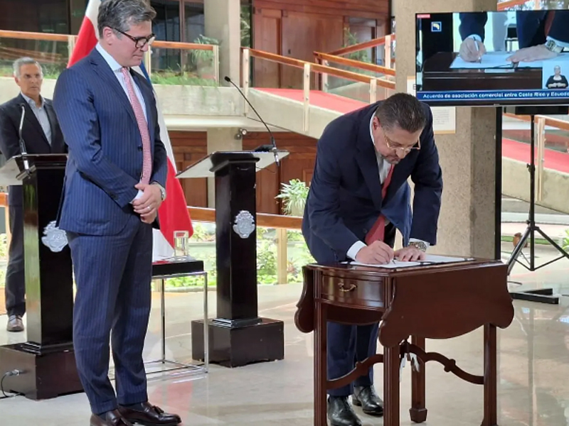 Costa Rica ratifica Acuerdo de Asociación Comercial con Ecuador